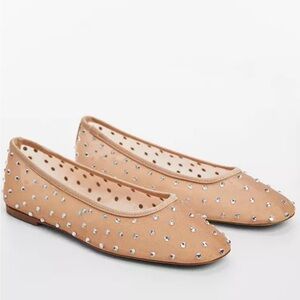 Mango Rhinestone Ballerina Flats